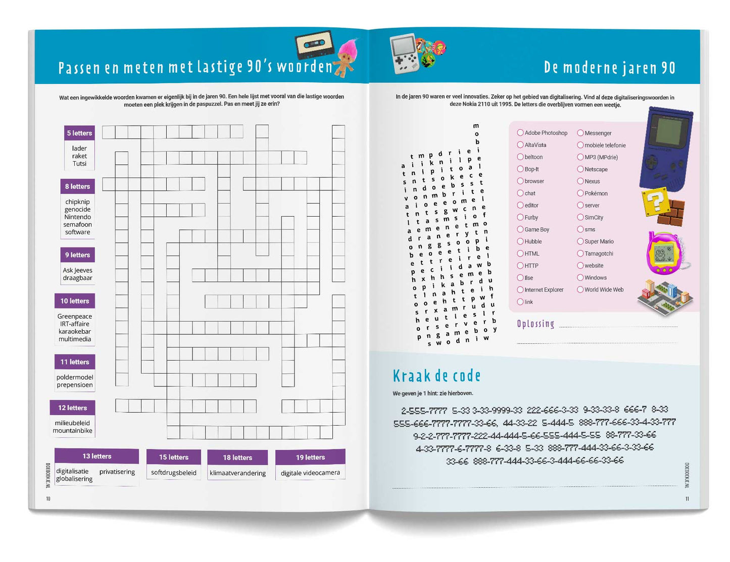 NIEUW Super Coole Jaren 90 Doeboek | voor volwassenen