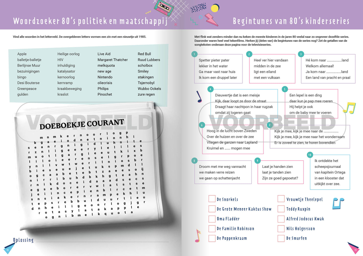 Onwijs Gaaf Jaren 80 Doeboek | voor volwassenen