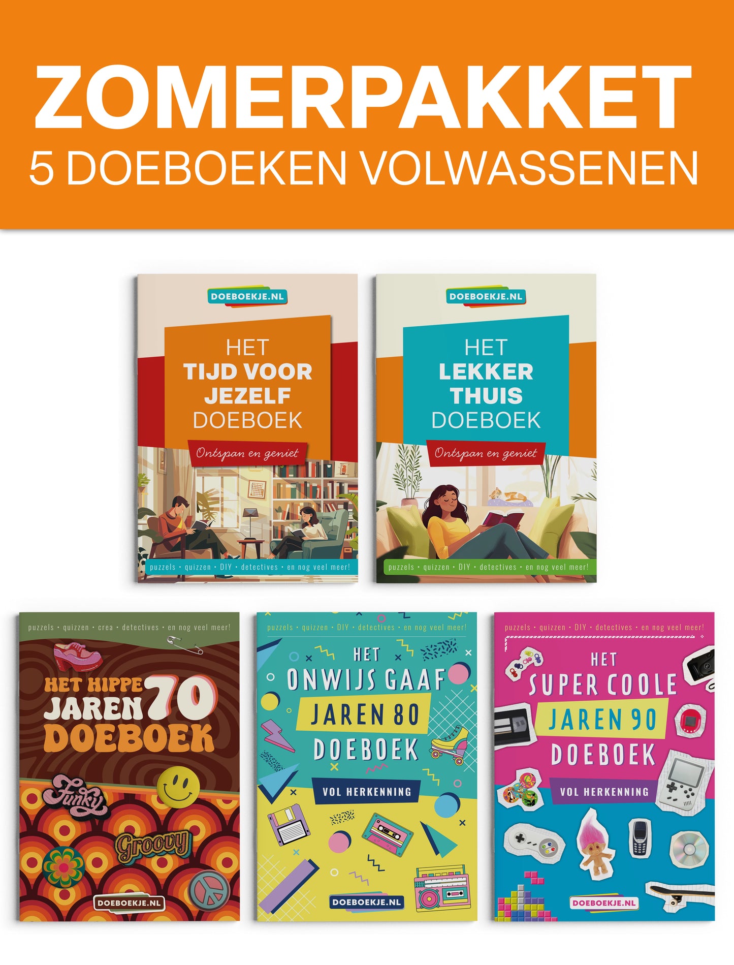 Zomerpakket 5 doeboeken | voor volwassenen